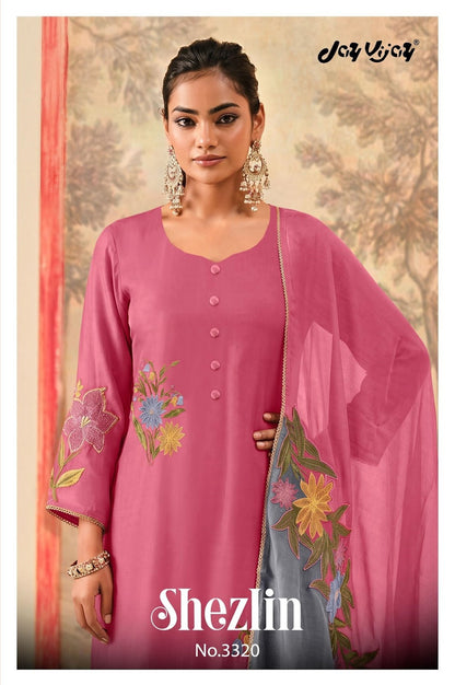 Shezlin 3320 Jay Vijay Organza Pant Style Suits Exporter Gujarat