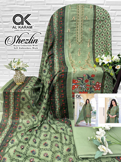 Shezlin Al Karam Cotton Reyon Karachi Salwar Suits Wholesaler