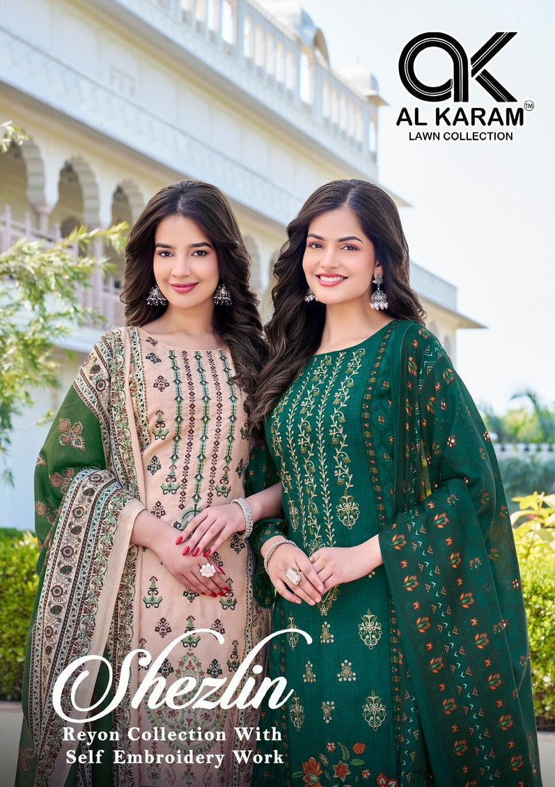 Shezlin Al Karam Cotton Reyon Karachi Salwar Suits Wholesaler