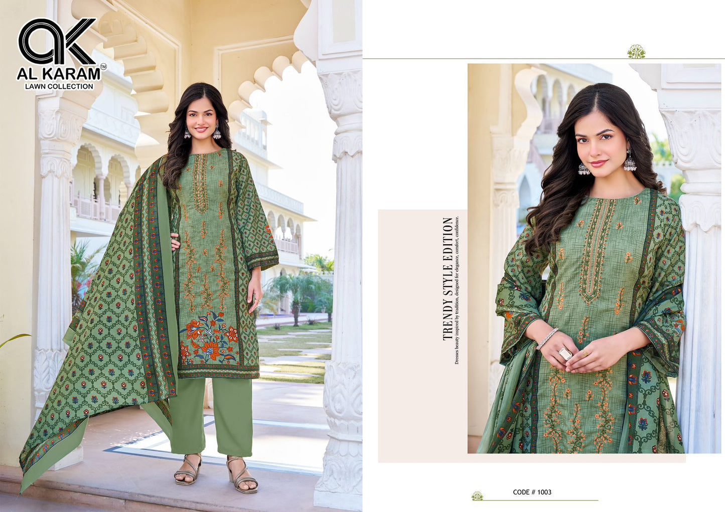 Shezlin Al Karam Cotton Reyon Karachi Salwar Suits Wholesaler