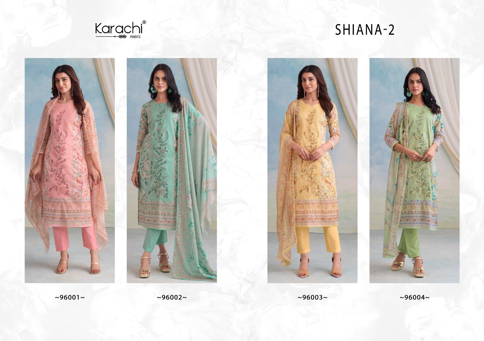 Shiana 2 Karachi Prints Pure Lawn Pant Style Suits Wholesaler Gujarat