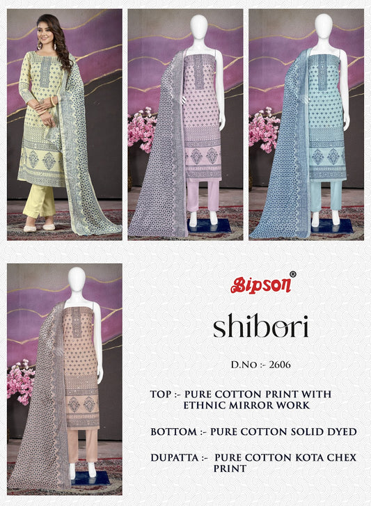 Shibori-2606 Bipson Prints Pure Cotton Pant Style Suits
