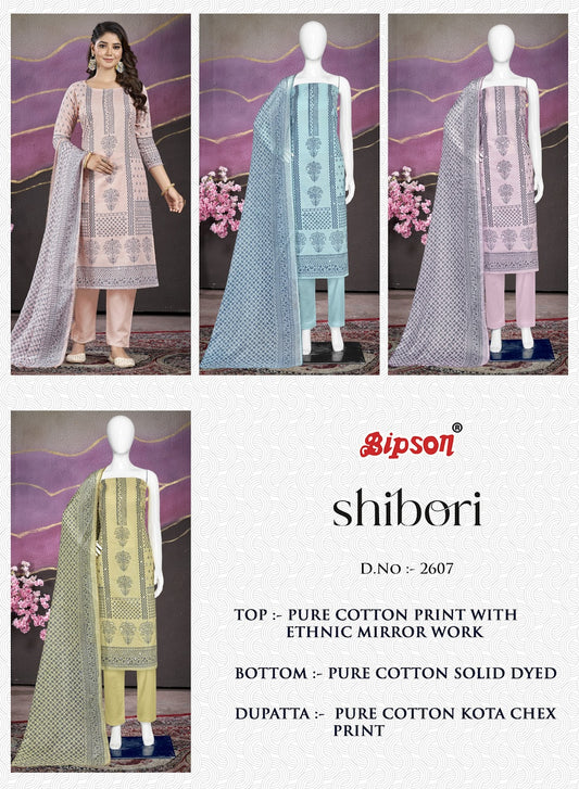 Shibori-2607 Bipson Prints Pure Cotton Pant Style Suits