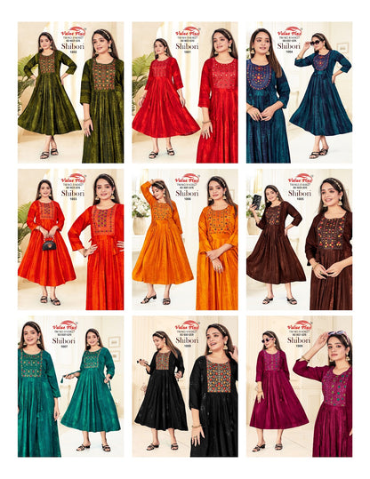 Shibori Value Plus Heavy Rayon Anarkali Kurtis Wholesaler India