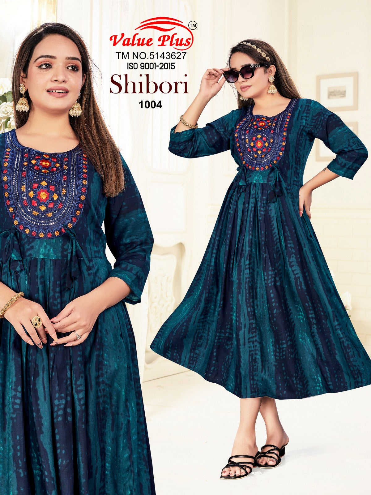 Shibori Value Plus Heavy Rayon Anarkali Kurtis Wholesaler India