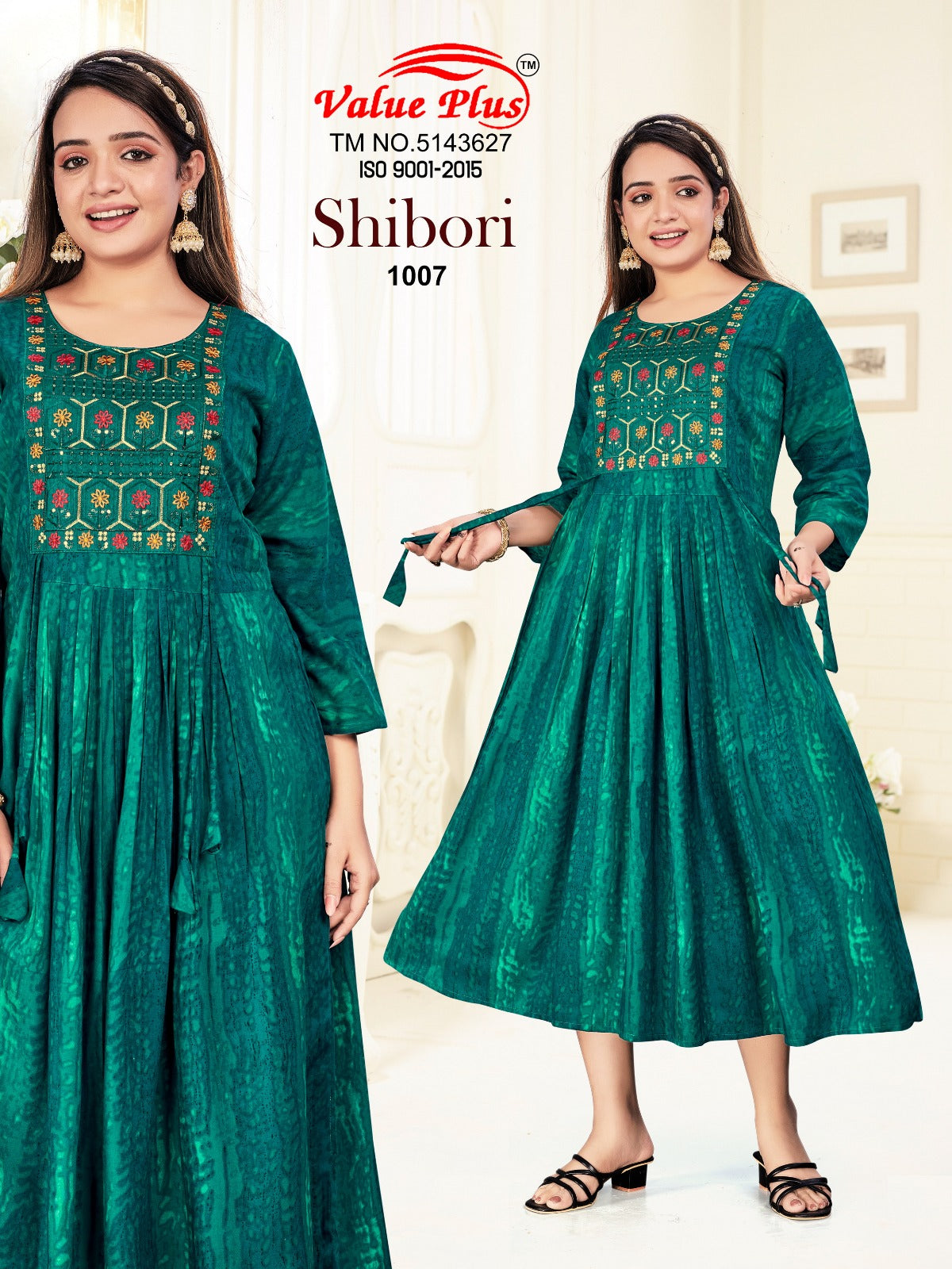Shibori Value Plus Heavy Rayon Anarkali Kurtis Wholesaler India