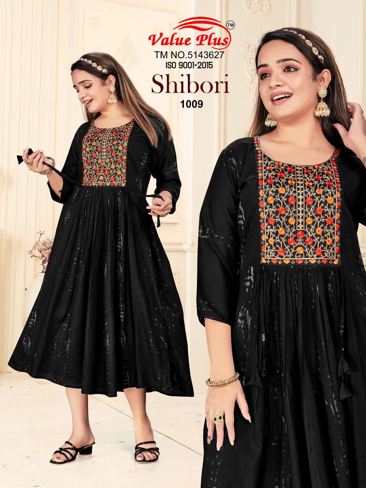 Shibori Value Plus Heavy Rayon Anarkali Kurtis Wholesaler India