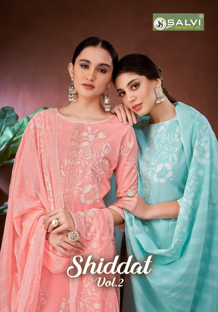 Shiddat Vol 2 Salvi Fashion Pure Lawn Pant Style Suits Wholesale