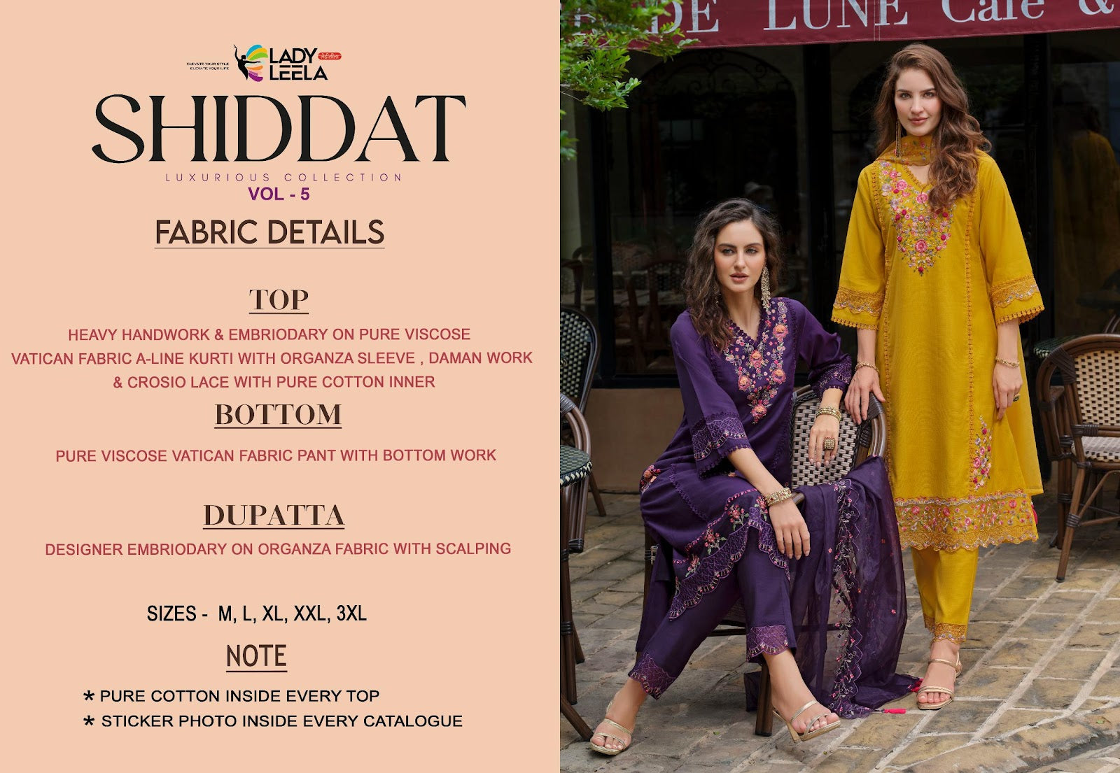 Shiddat Vol 5 Ladyleela Viscose Readymade Pant Style Suits Exporter