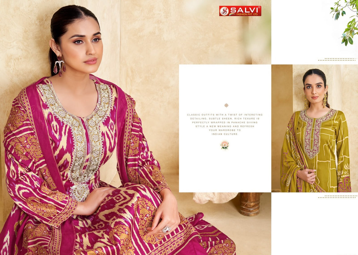 Shifa Salvi Fashion Gajji Silk Pant Style Suits Exporter Ahmedabad