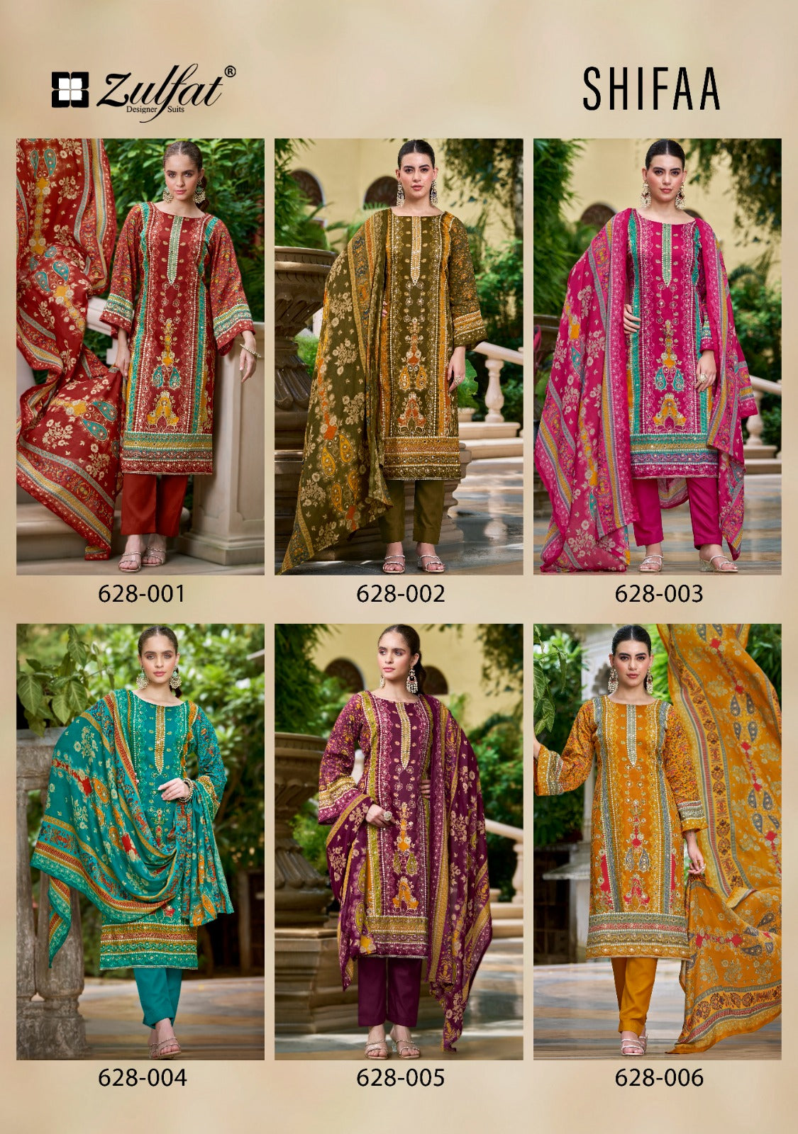 Shifaa Zulfat Designer Viscose Rayon Karachi Salwar Suits Manufacturer India