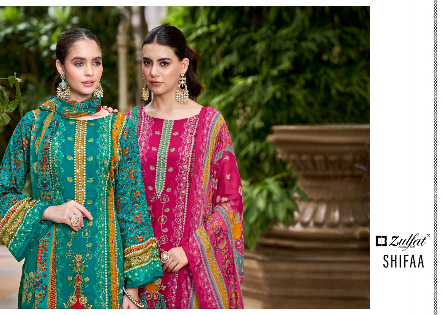 Shifaa Zulfat Designer Viscose Rayon Karachi Salwar Suits Manufacturer India