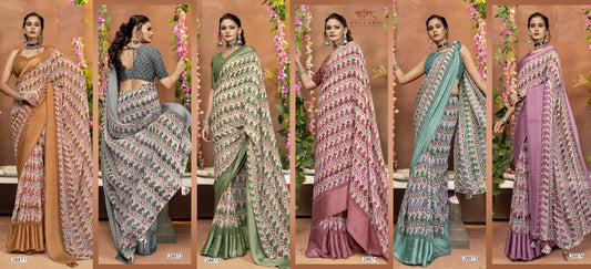 Shifu Vol 12 Vallabhi Prints Georgette Sarees Supplier Ahmedabad