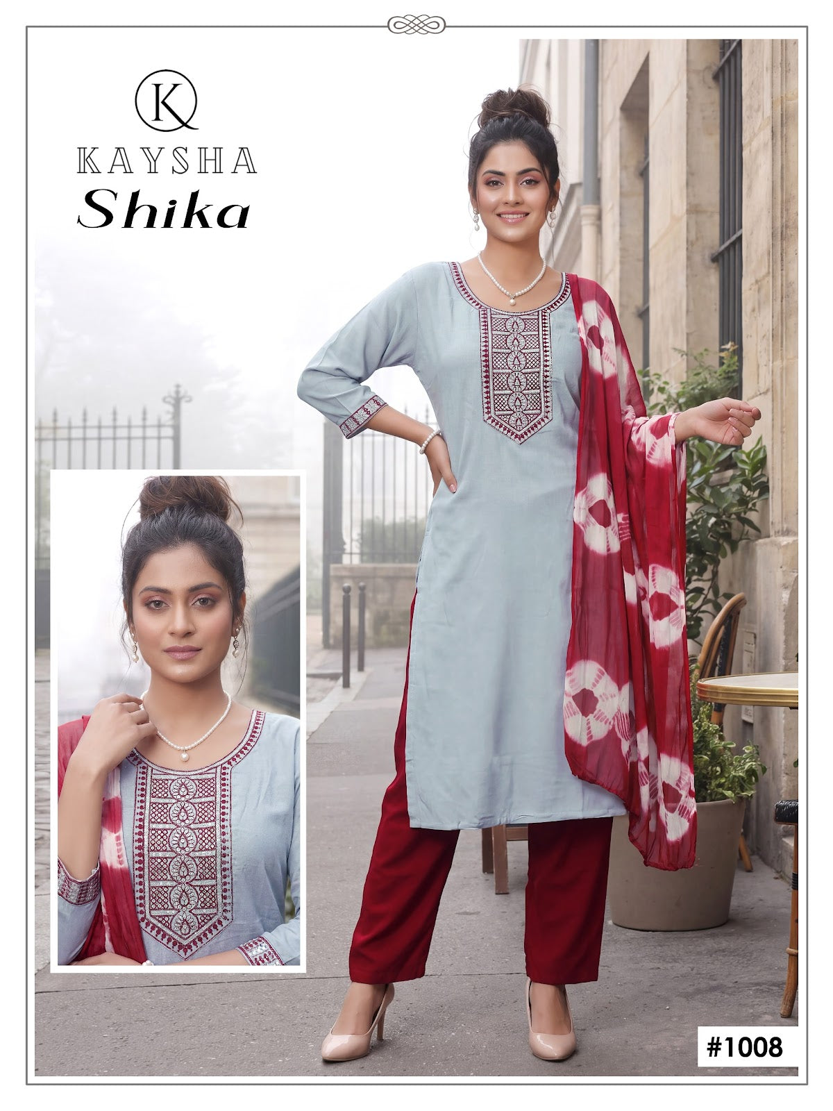 Shika Vol 1 Kysa Reyon Readymade Pant Style Suits Exporter Gujarat