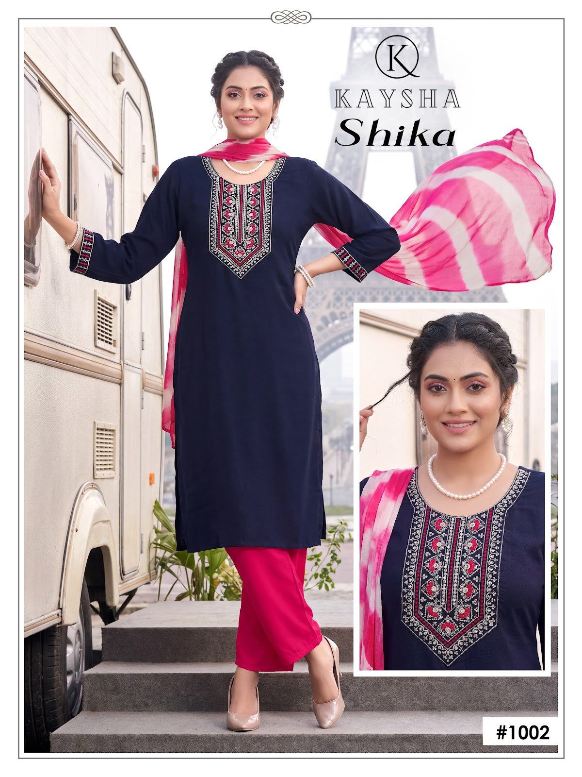 Shika Vol 1 Kysa Reyon Readymade Pant Style Suits Exporter Gujarat