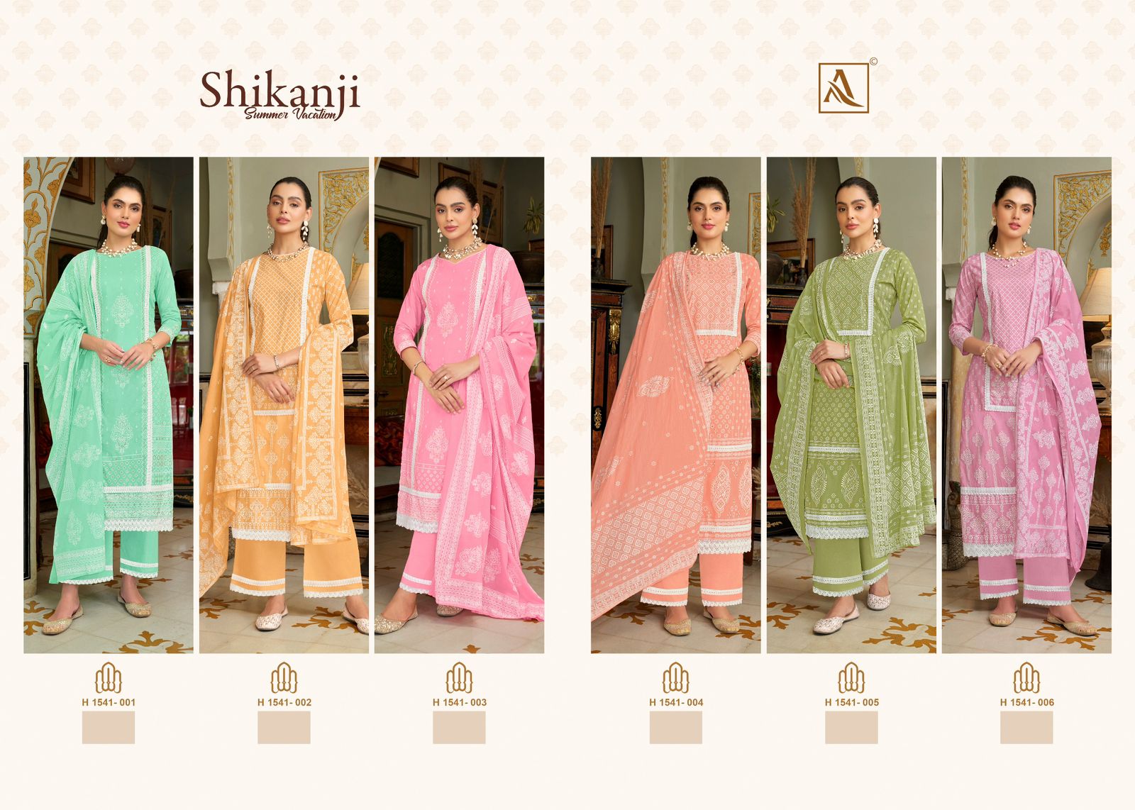 Shikanji Alok Cambric Cotton Pant Style Suits Exporter Ahmedabad