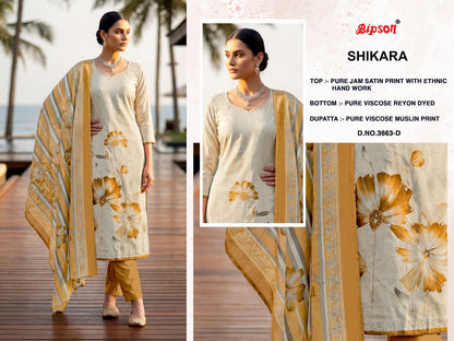 Shikara 3663 Bipson Prints Jam Satin Pant Style Suits Manufacturer