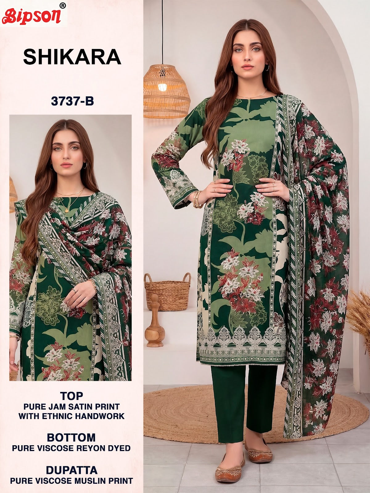 Shikara 3737 Bipson Prints Jam Satin Karachi Salwar Suits Wholesaler India