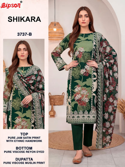Shikara 3737 Bipson Prints Jam Satin Karachi Salwar Suits Wholesaler India