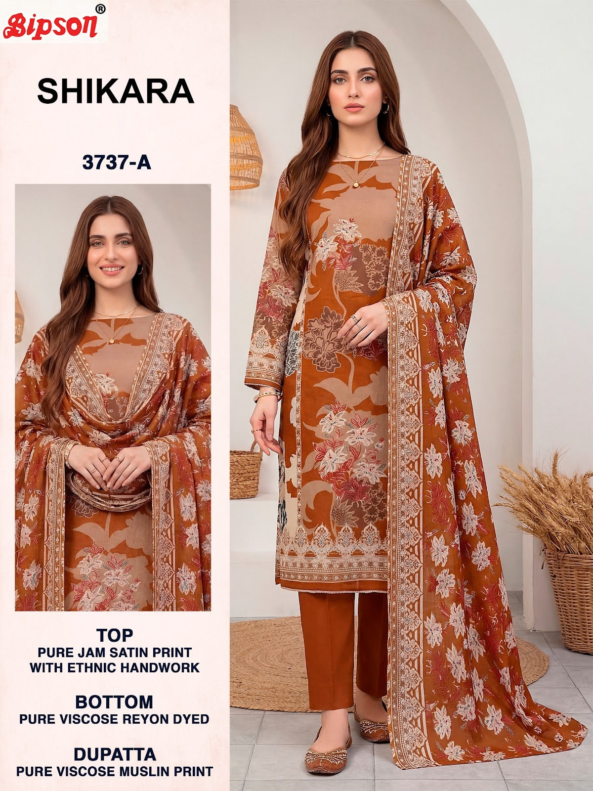 Shikara 3737 Bipson Prints Jam Satin Karachi Salwar Suits Wholesaler India