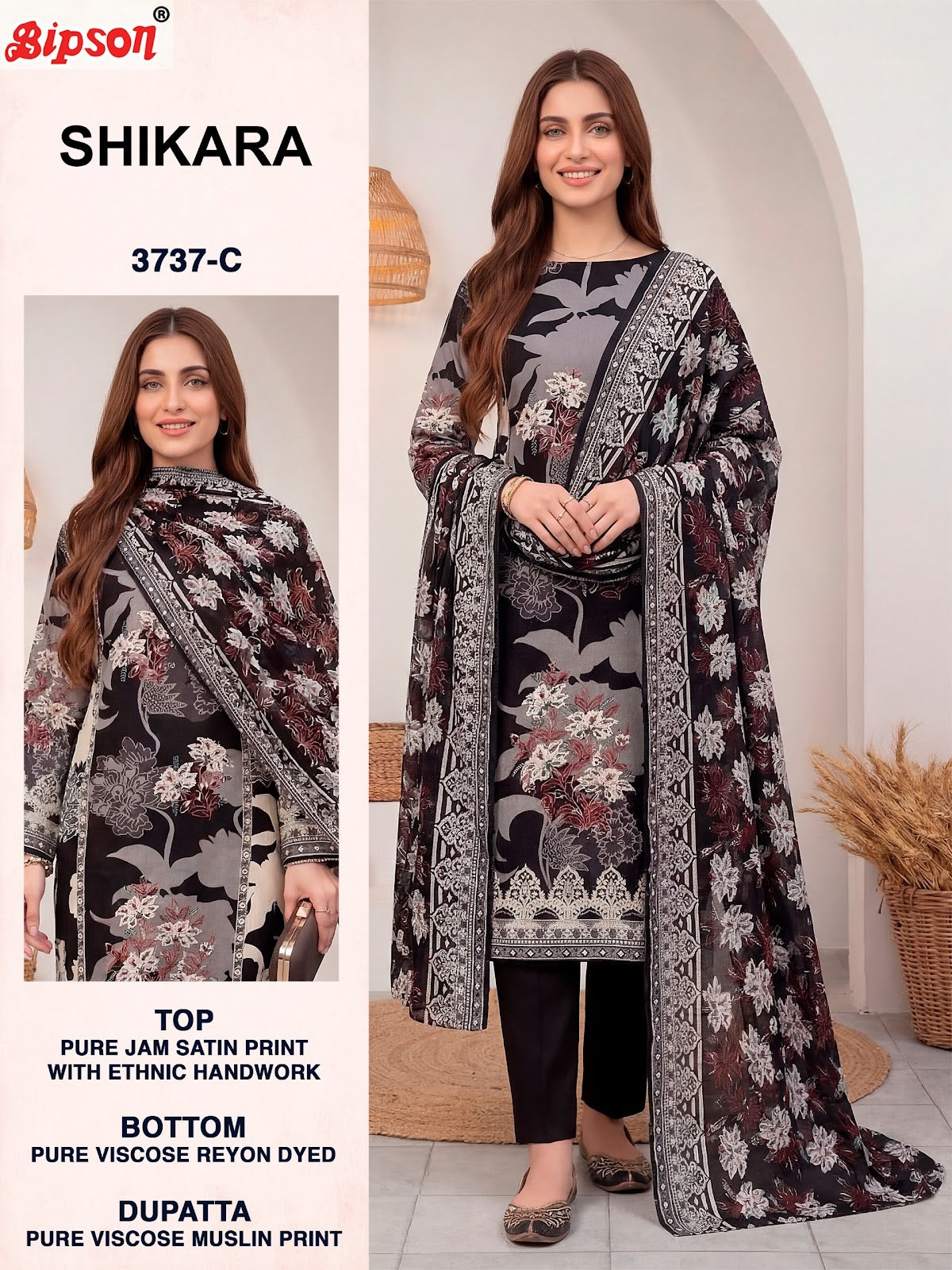 Shikara 3737 Bipson Prints Jam Satin Karachi Salwar Suits Wholesaler India