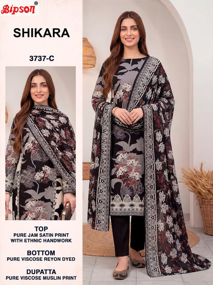 Shikara 3737 Bipson Prints Jam Satin Karachi Salwar Suits Wholesaler India