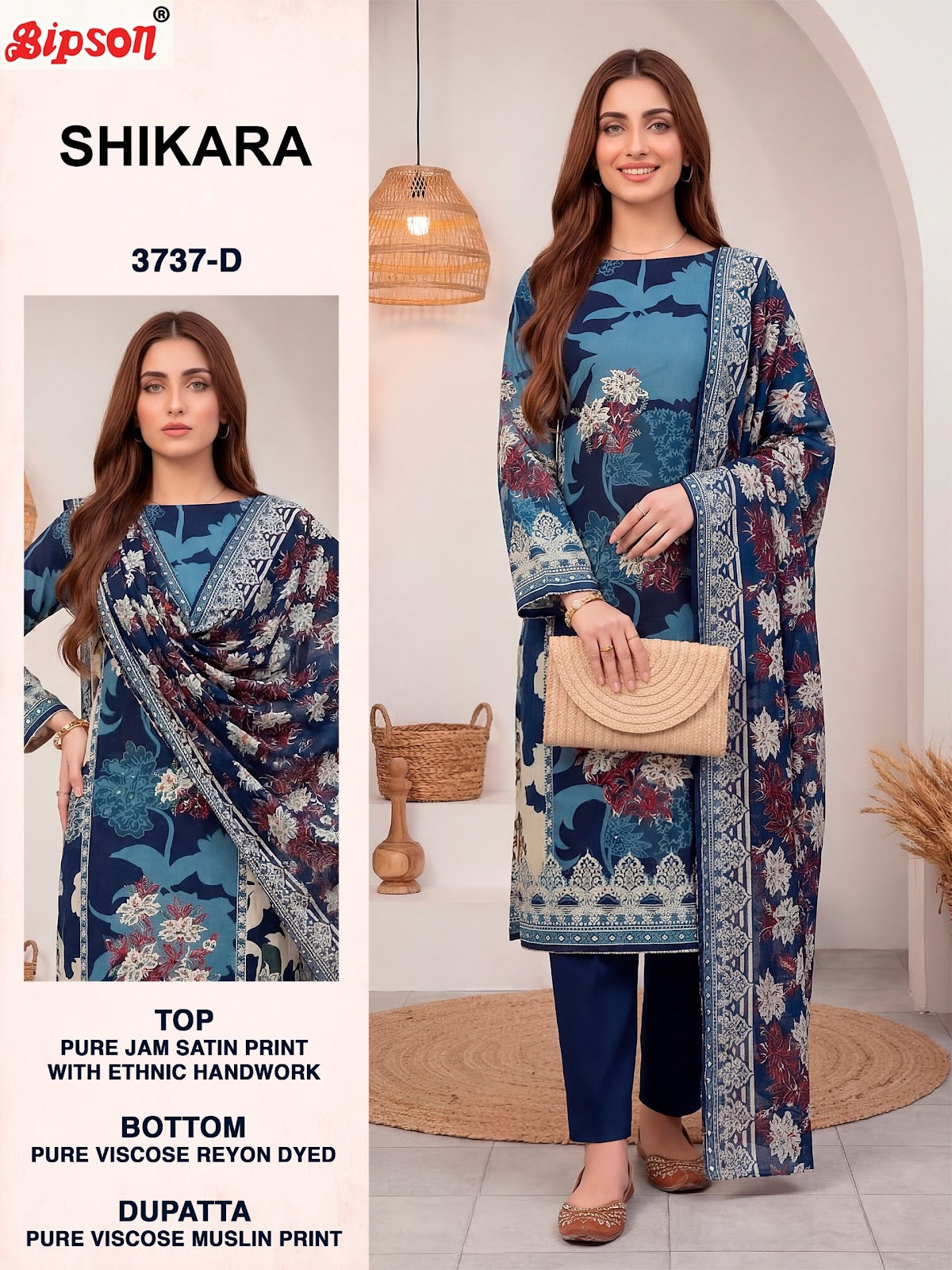 Shikara 3737 Bipson Prints Jam Satin Karachi Salwar Suits Wholesaler India
