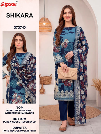 Shikara 3737 Bipson Prints Jam Satin Karachi Salwar Suits Wholesaler India