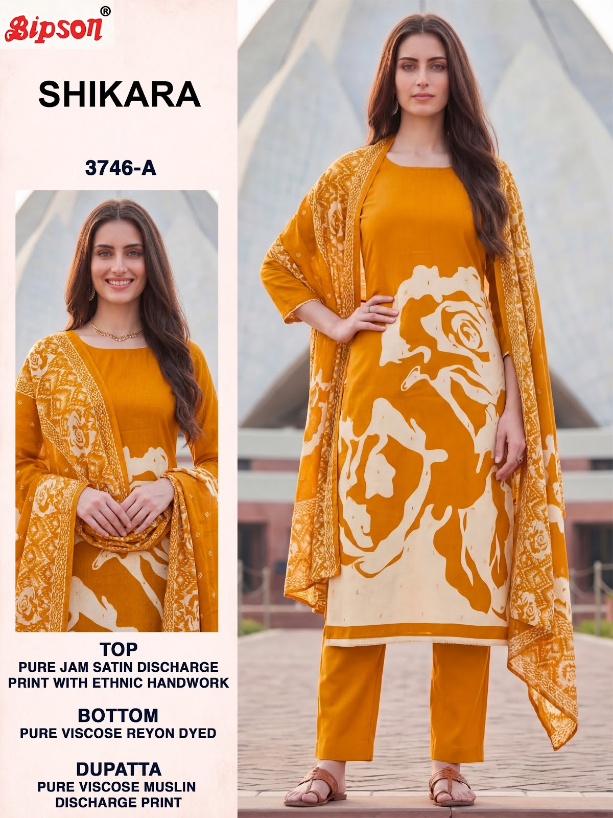 Shikara 3746 Bipson Prints Jam Satin Pant Style Suits Wholesale Price