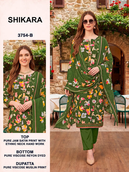 Shikara 3754 Bipson Prints Jam Satin Pant Style Suits Manufacturer