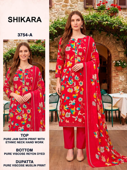 Shikara 3754 Bipson Prints Jam Satin Pant Style Suits Manufacturer