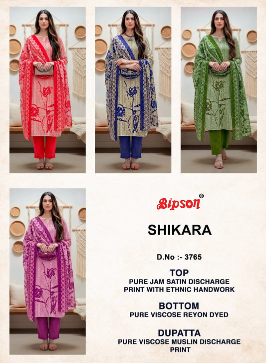 Shikara 3765 Bipson Prints Jam Satin Pant Style Suits Wholesale Price