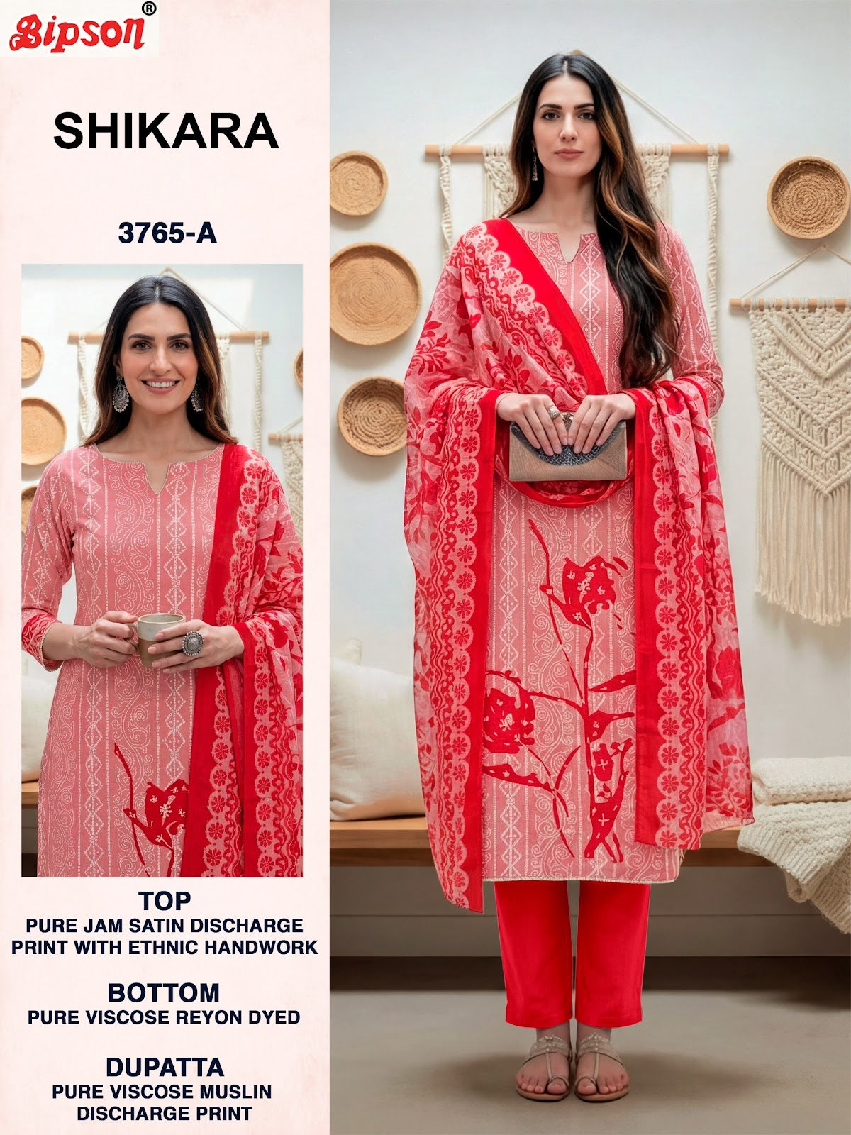 Shikara 3765 Bipson Prints Jam Satin Pant Style Suits Wholesale Price