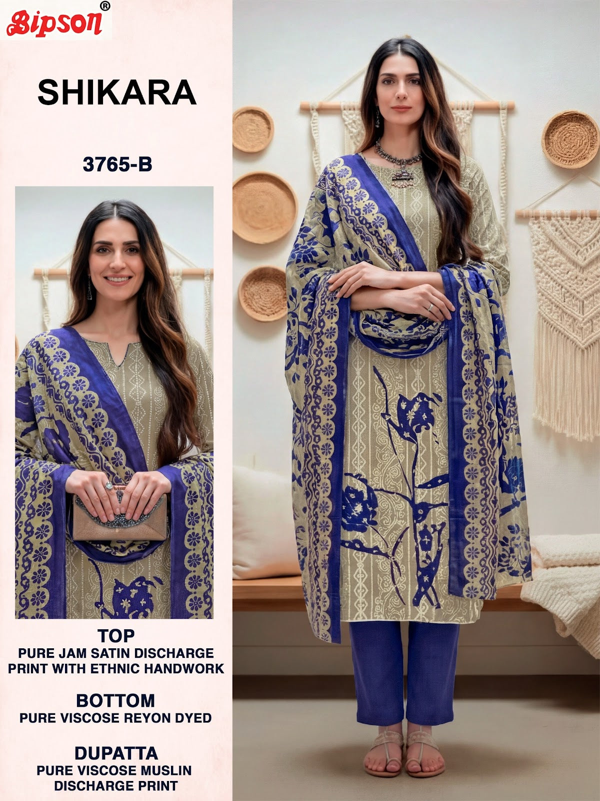 Shikara 3765 Bipson Prints Jam Satin Pant Style Suits Wholesale Price