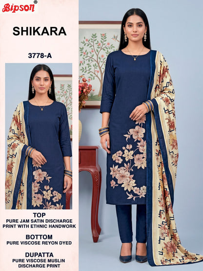 Shikara 3778 Bipson Prints Jam Satin Pant Style Suits Manufacturer India
