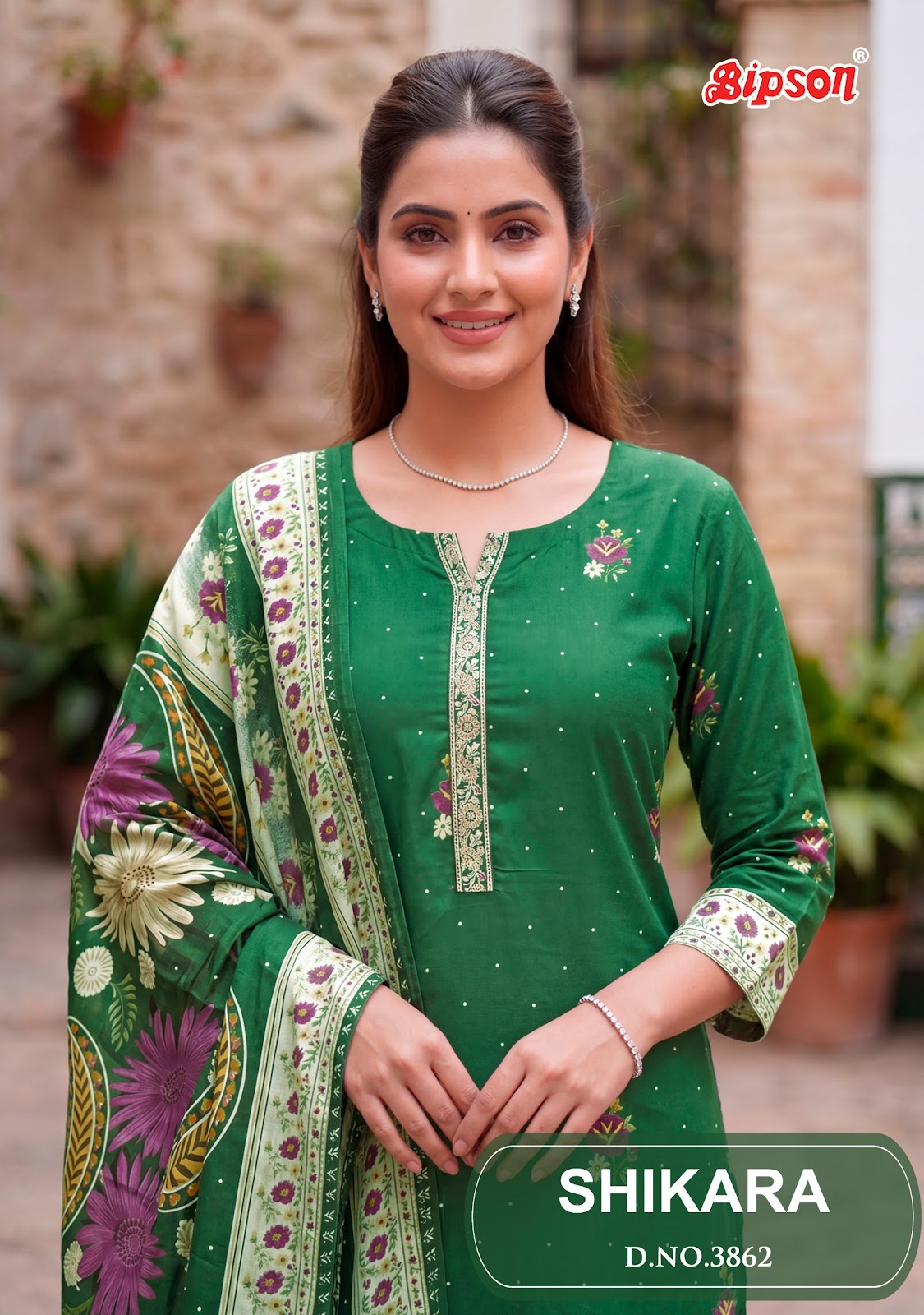 Shikara 3862-3863 Bipson Prints Jam Satin Pant Style Suits Exporter