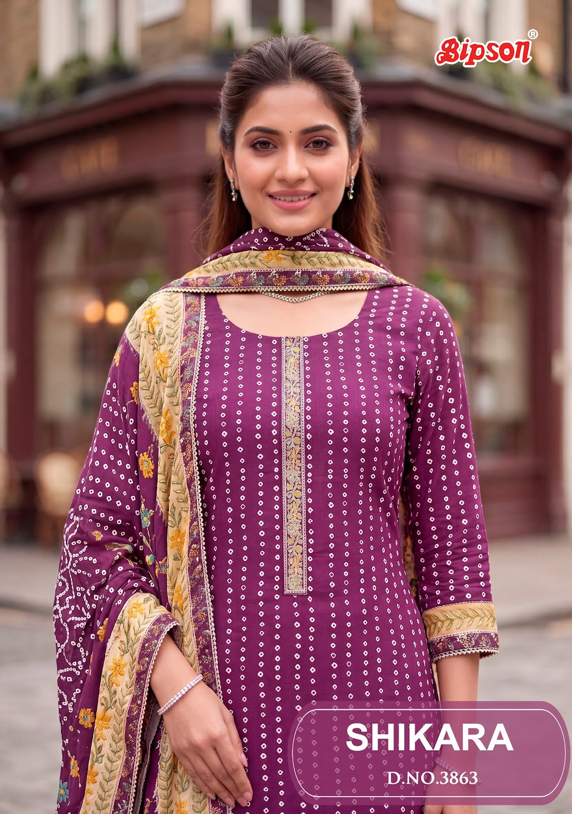 Shikara 3862-3863 Bipson Prints Jam Satin Pant Style Suits Exporter