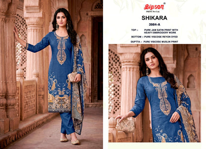 Shikara 3984 Bipson Prints Jam Satin Pant Style Suits Supplier