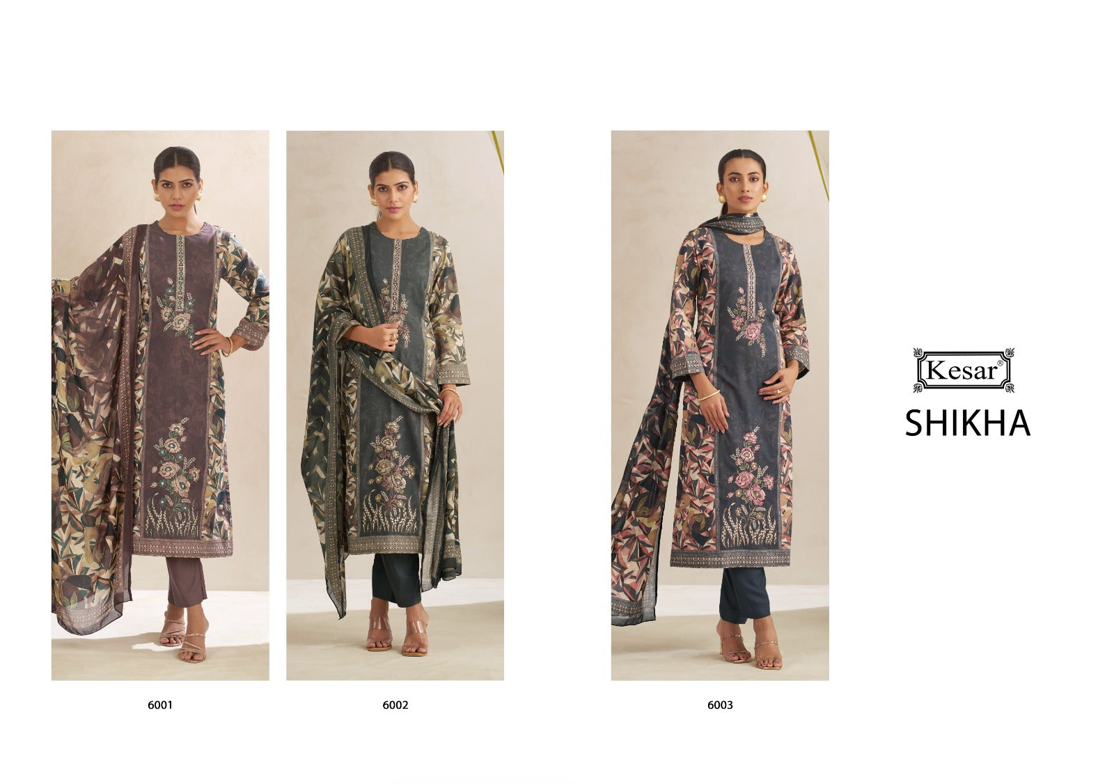 Shikha 6001 Kesar Satin Pant Style Suits Exporter Ahmedabad