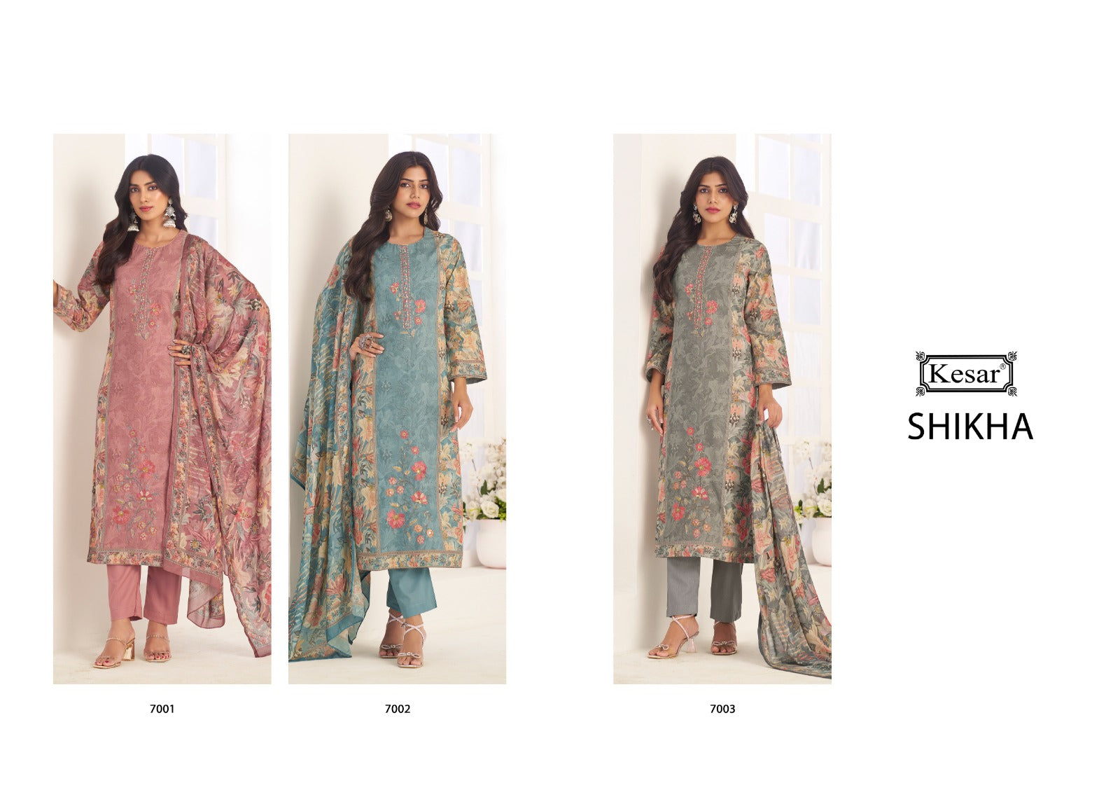 Shikha 7001 Kesar Satin Pant Style Suits Manufacturer Ahmedabad