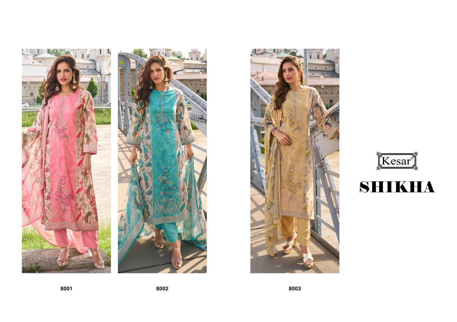 Shikha 8001 Kesar Satin Pant Style Suits Supplier Ahmedabad