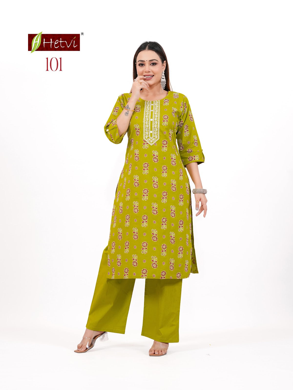 Shikha Hetvi Cotton Kurti Plazzo Set Wholesaler India