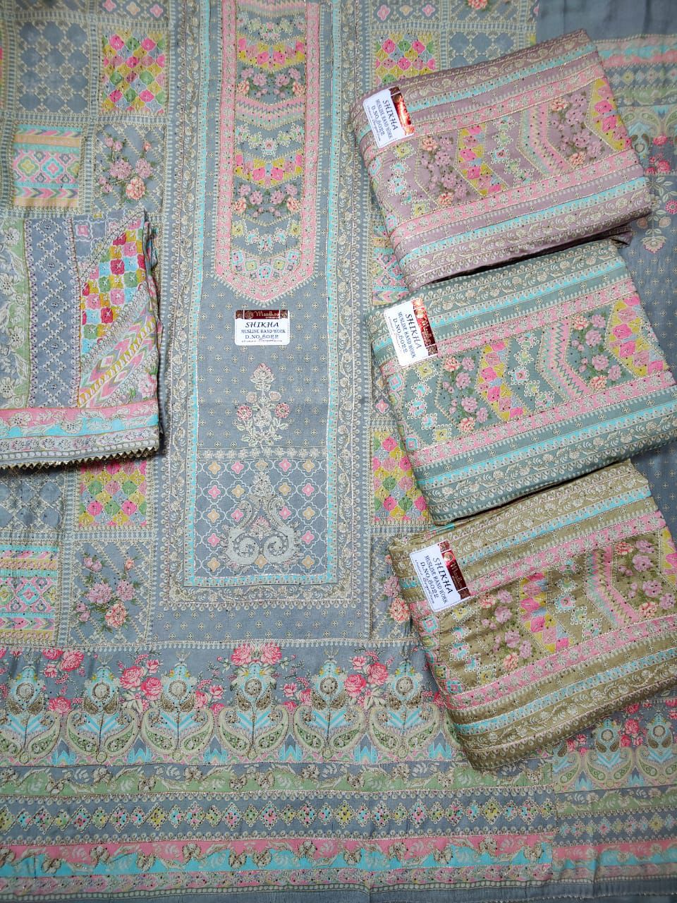 Shikha Sargam Prints Muslin Pant Style Suits Supplier India