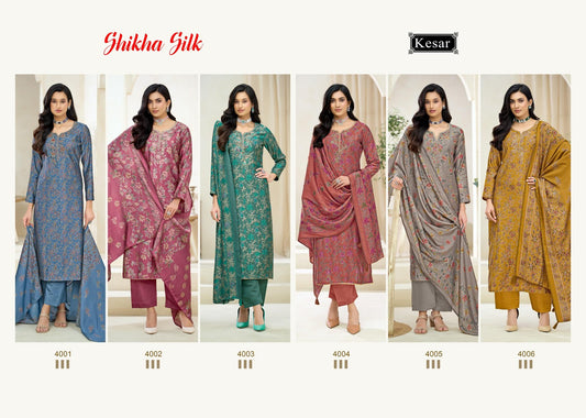 Shikha Silk Kesar Modal Silk Pant Style Suits Supplier India