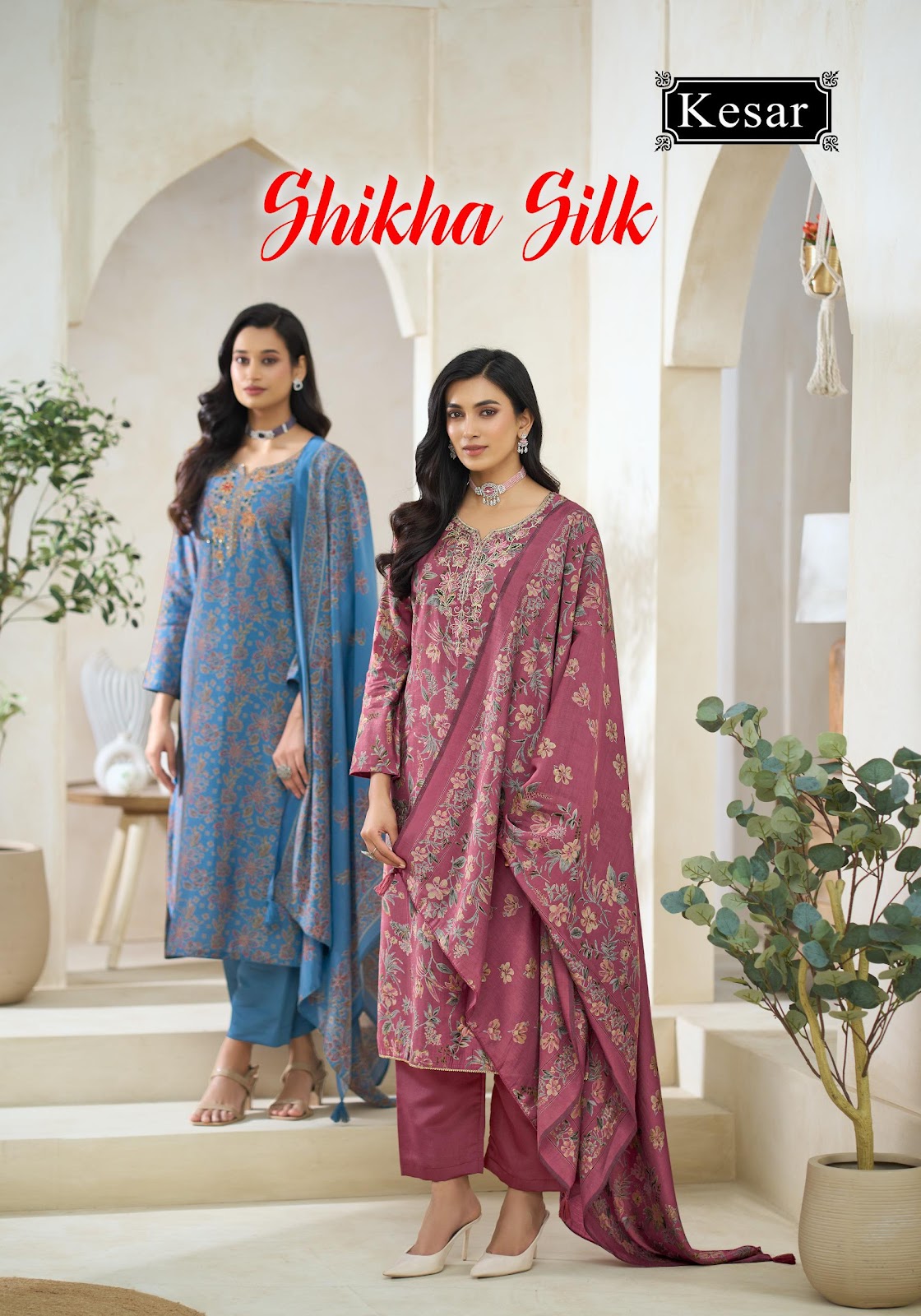 Shikha Silk Kesar Modal Silk Pant Style Suits Supplier India