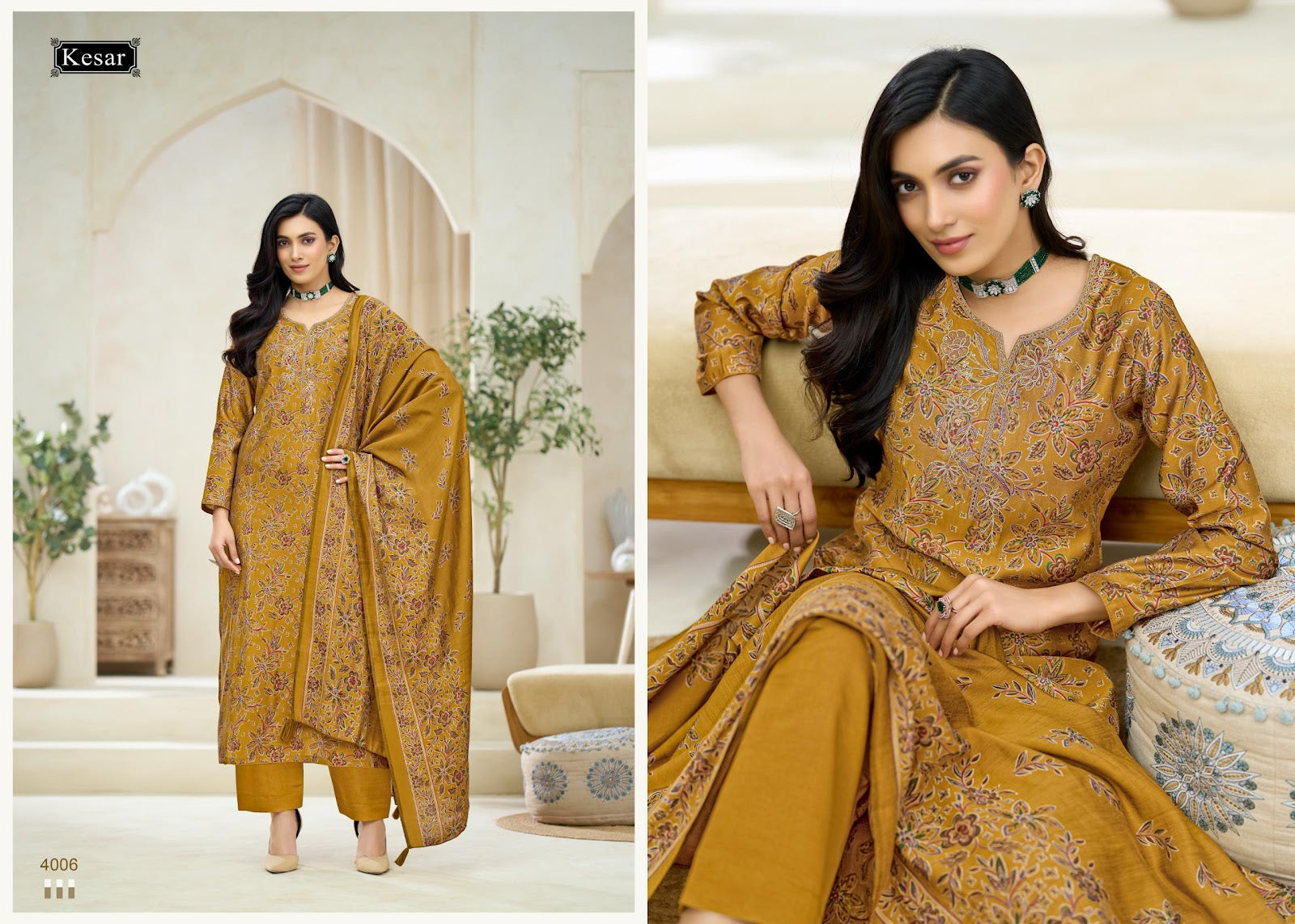 Shikha Silk Kesar Modal Silk Pant Style Suits Supplier India