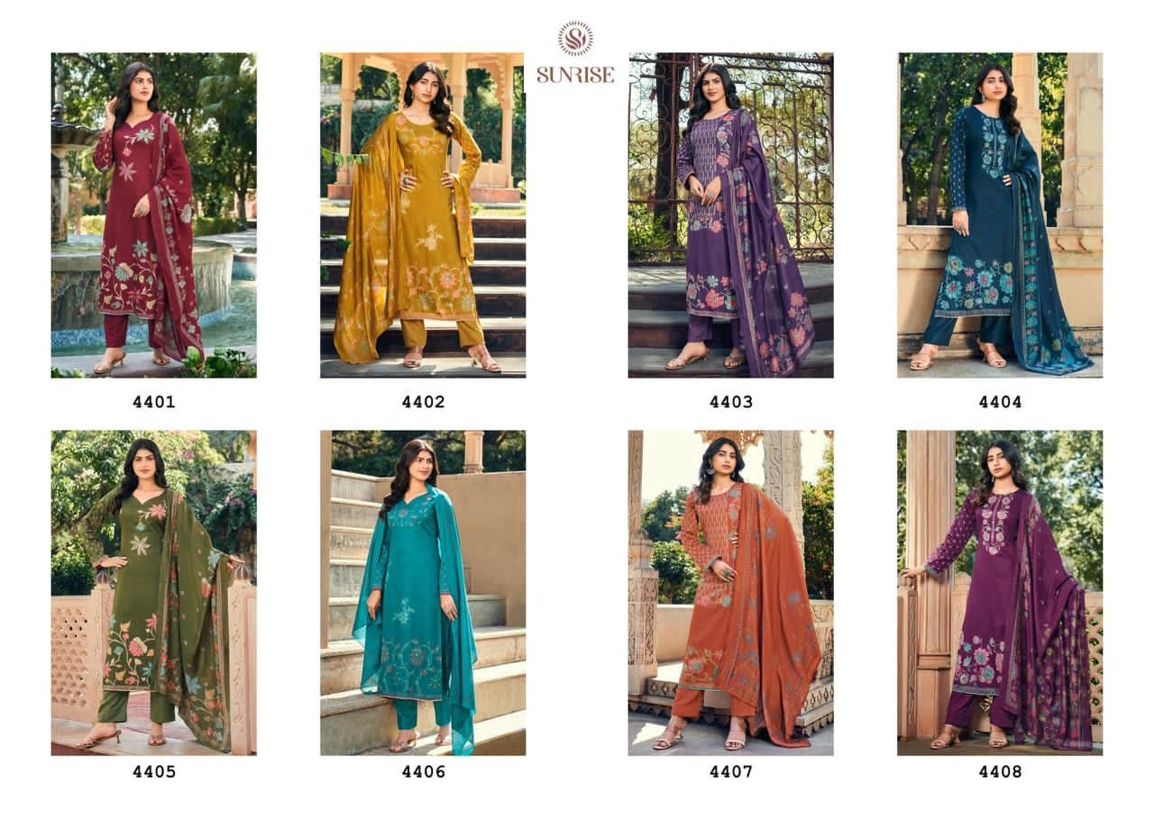 Shilpa Once Again Sunrise Jam Satin Pant Style Suits Wholesale
