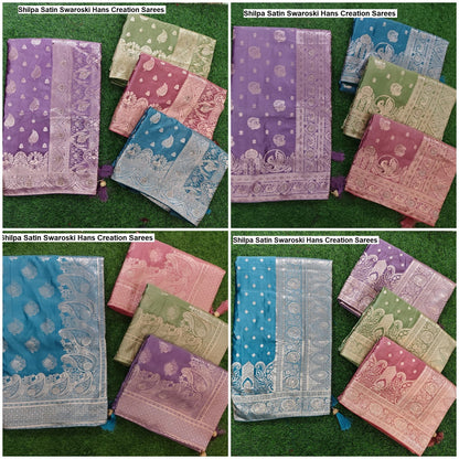 Shilpa Satin Swaroski Hans Creation Sarees Manufacturer India