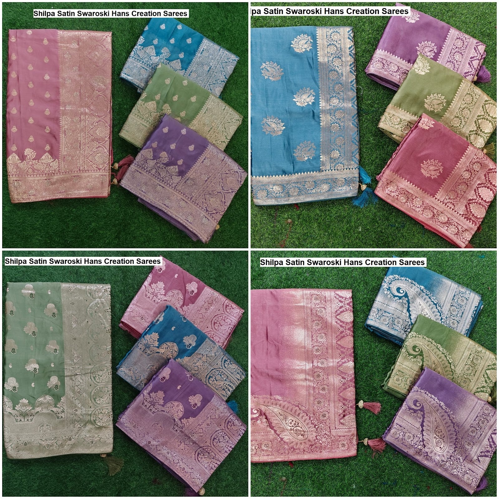Shilpa Satin Swaroski Hans Creation Sarees Manufacturer India