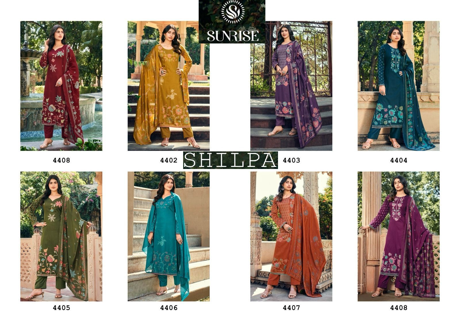 Shilpa Sunrise Jaam Satin Pant Style Suits Wholesale